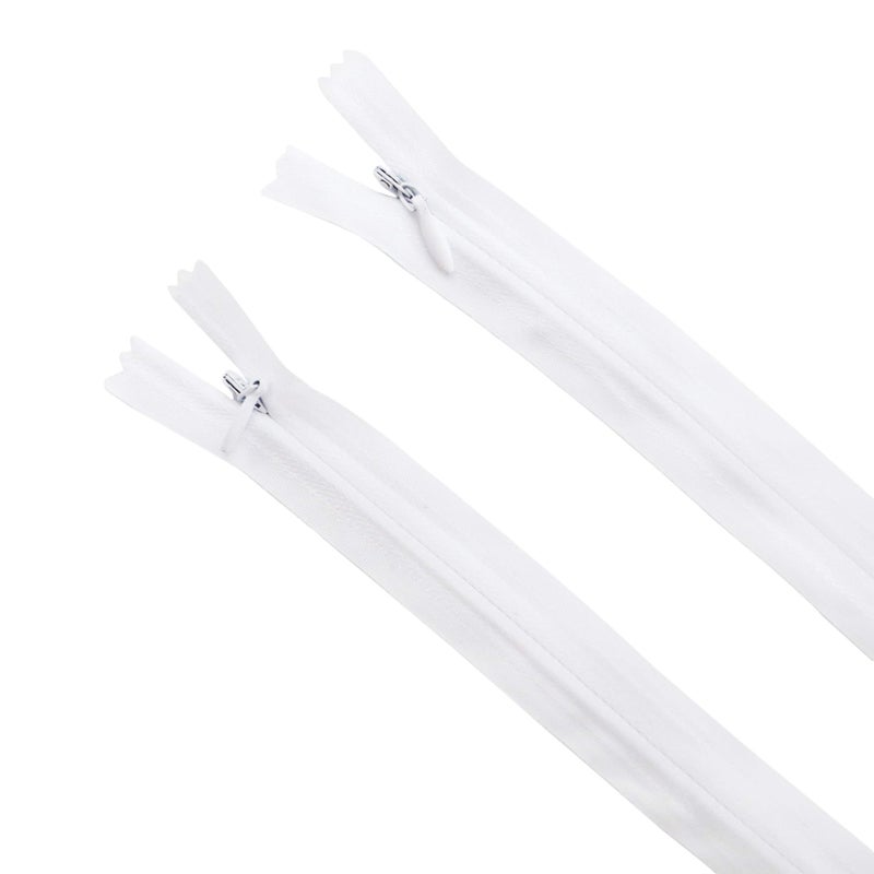 Seeking ROAM Invisible Zippers, Nylon Coil, #3, 2 Pieces (White, 16" inch) - Image 1